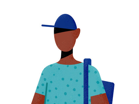 Black man wearing blue cap