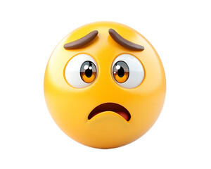 Fototapeta premium Embarrassed Flushed Face Emoji, Isolated on a Transparent PNG Background 