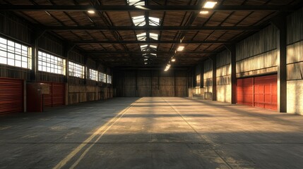 Evoking an Ambiance of Empty Warehouse with Dramatic Lighting 