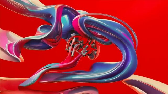 An animated bright abstract painting in vector style, video background, video wallpaper