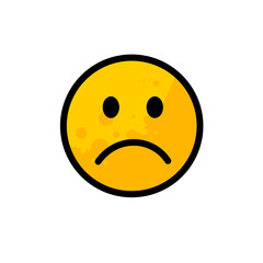 sad face, sadness - emoticon, vector icon