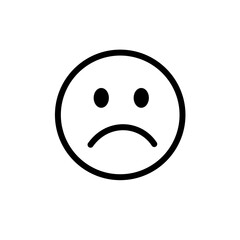 sad face, sadness - emoticon, vector icon