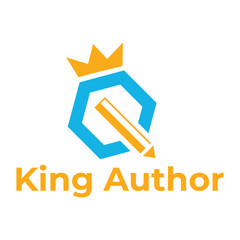 king author flat minimalist logo design