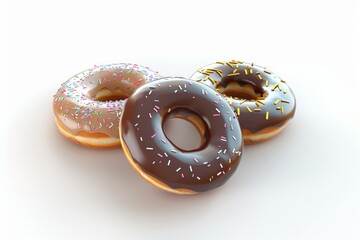 Delicious donuts isolated on white