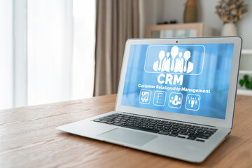 Customer relationship management system on modish computer for CRM business and enterprise