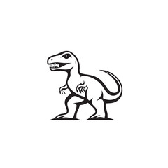 Fototapeta premium dinosaur in cartoon, doodle style . Image for t-shirt, web, mobile apps and ui. Isolated 2d vector illustration in logo, icon, sketch style, Eps 10, black and white. AI Generative