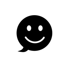 chat bubble with smiling face - vector icon