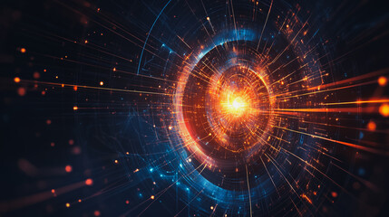 Obraz premium background Innovation network points Earth's surface wave background Abstract digital wave background information technology background The background is the background. gradient wave digital wave ban