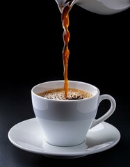 cup of coffee being poured