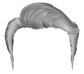 trendy man hairs . gray color. beauty  style .realistic  3d .