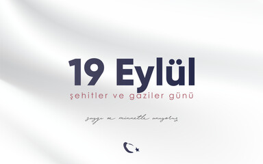 19 eylül, şehitler ve gaziler günü tasarımı. translation: september 19, martyrs and veterans day design.