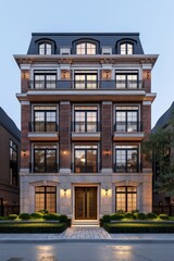 Naklejka premium Luxury feminine 3D podium with an arch and pedestal, featuring a floating cloth rich brown tones