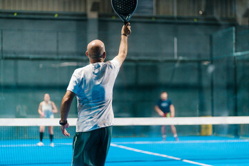 Padel Player Ready to Serve