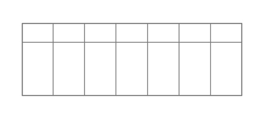 Simple planner layout with seven sections for organization and scheduling. Illustration