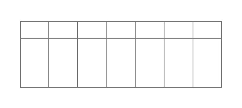 Simple planner layout with seven sections for organization and scheduling. Illustration