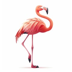 Fototapeta premium Flamingo Sympathy emotion fantasy animal cartoon isolated whitebackground