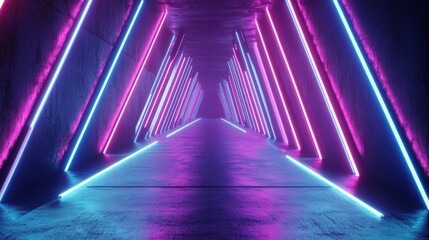 Fototapeta premium Neon Light Tunnel