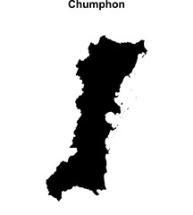 Chumphon province blank outline map