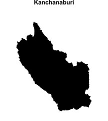 Kanchanaburi province blank outline map