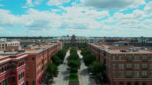 Aerial of downtown Frisco Square outside of Dallas Texas