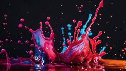 Instuments background colorful splash, isolated black background Generative AI