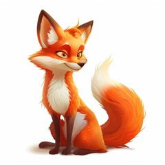 Fototapeta premium Foxe Light element animal cartoon isolated whitebackground 16:9