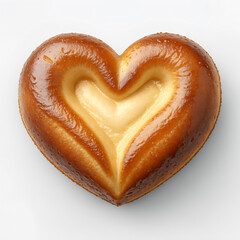 Fototapeta premium 3D Render of a heart shaped pastry with a glossy finish.