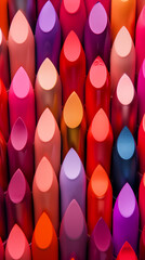 Various shades of lipsticks, bold glamours style make up,  beauty and fashion