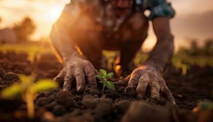 Farmers working in a field, industrious and natural, Rural, Earth tones, Photograph, Agricultural life