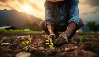 Farmers working in a field, industrious and natural, Rural, Earth tones, Photograph, Agricultural life