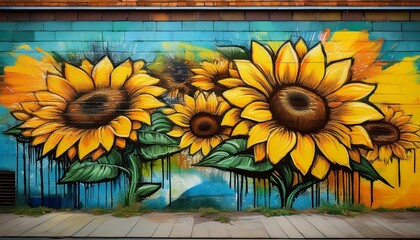 flower graffiti on brick wall 19