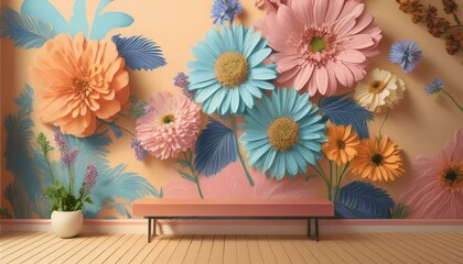 interior design with flowers
