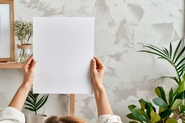 Frame mockup in hands, home interior frame mockup for wall art, poster mockup, print mockup