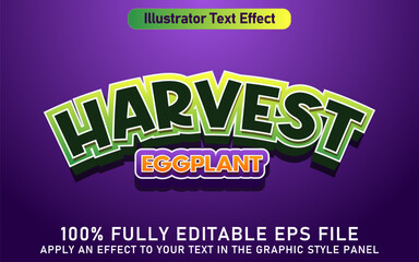 EDITABLE HARVEST EGGPLANT TEXT EFFECT