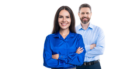 business leadership and success. leader representing leadership. successful businesspeople. business leader isolated on white. two colleagues in office. businesspeople with coworker. being a leader