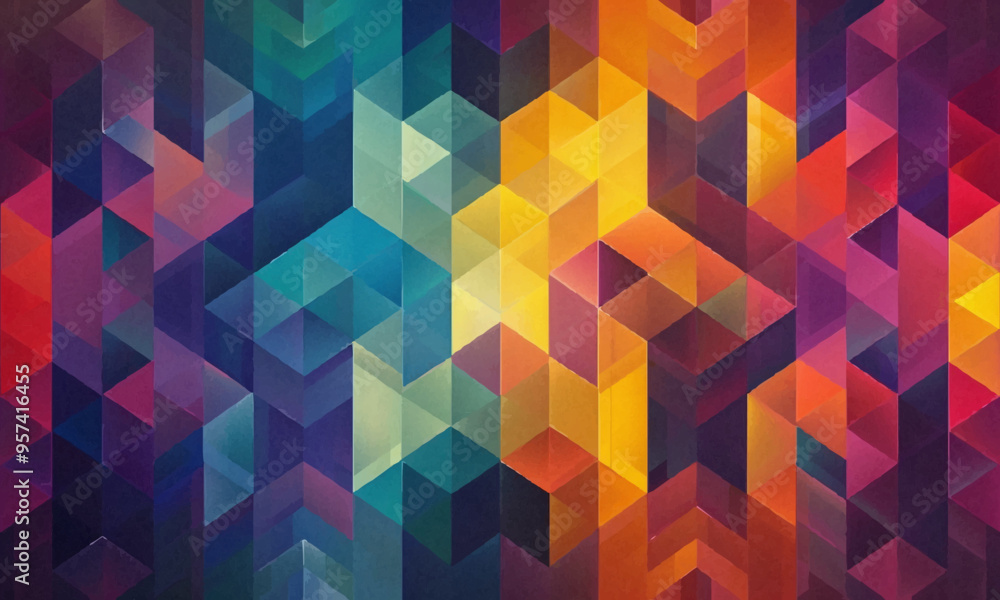 Poster a geometric vector of a tessellation pattern.