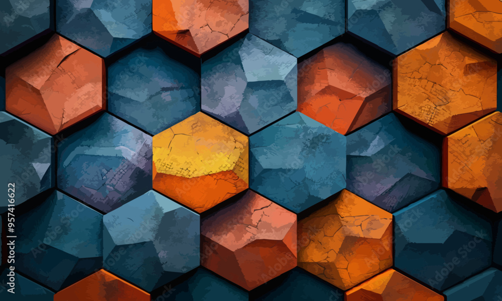 Aufkleber a geometric vector of a hexagon pattern.
