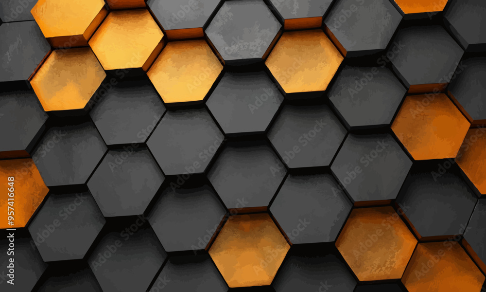 Aufkleber a geometric vector of a hexagon pattern.