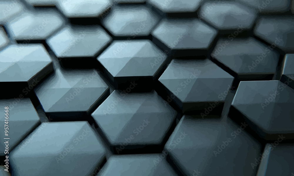 Poster a geometric vector of a hexagonal grid.
