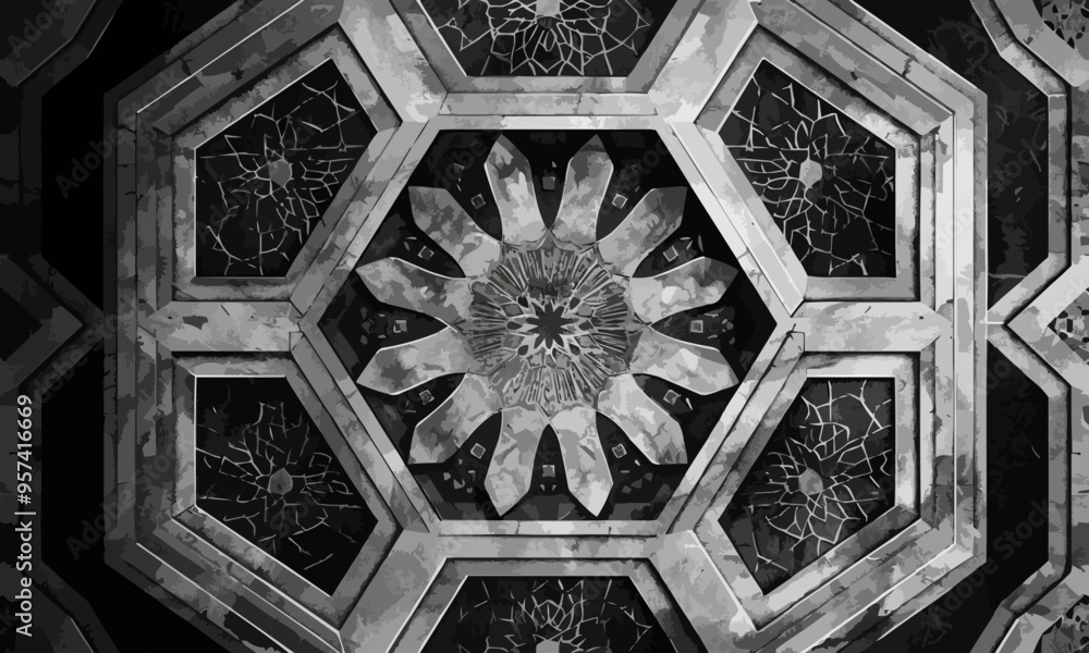 Aufkleber a geometric vector of an octagonal pattern.
