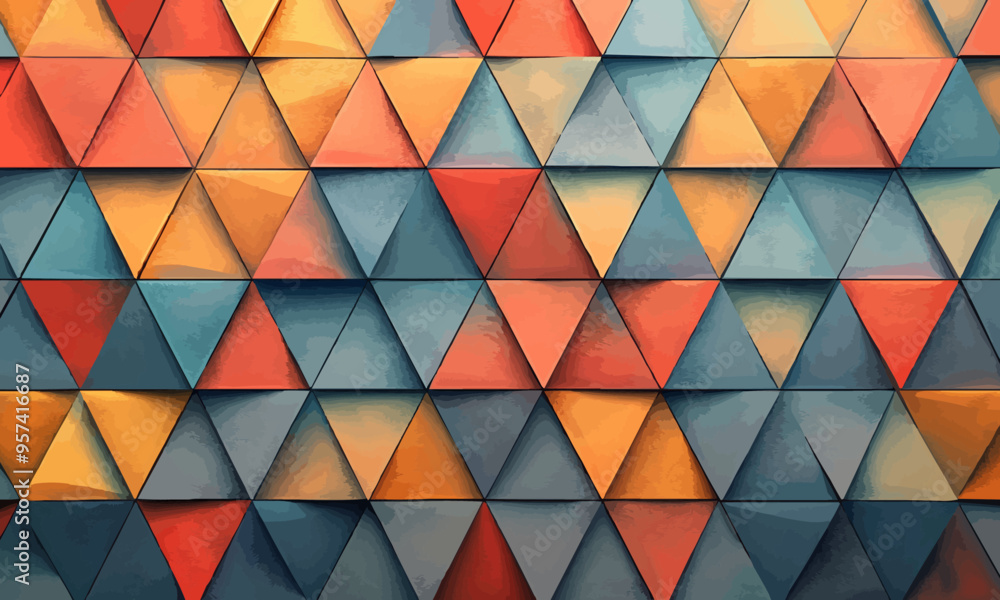 Poster a geometric vector of a triangle pattern.
