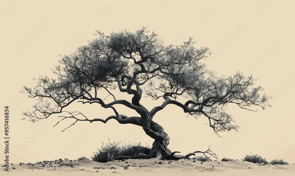 Poster a linear vector of a tree.