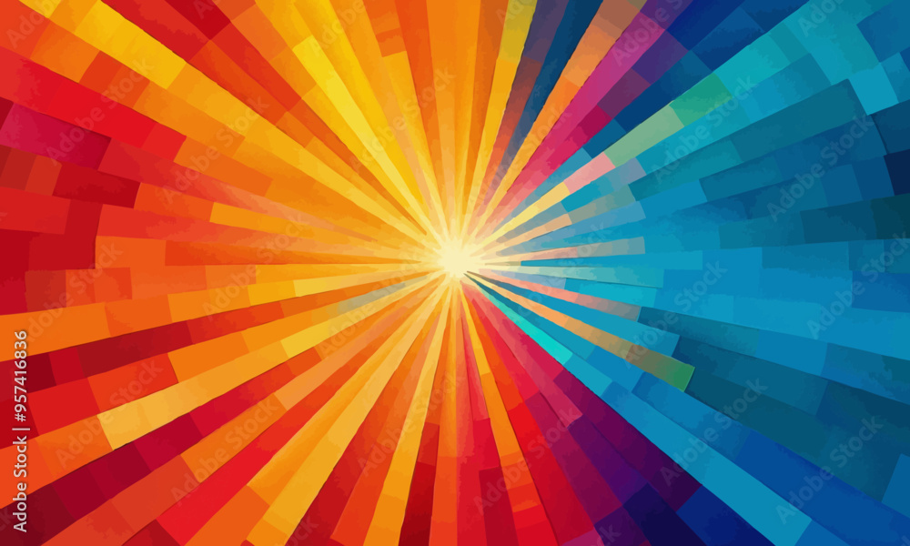 Poster a geometric vector of a starburst pattern.