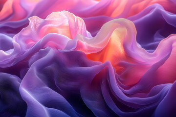 Obraz premium Layers of translucent pinks and purples overlap, creating a dreamy, ethereal effect. Concept of mystical allure. Generative Ai.