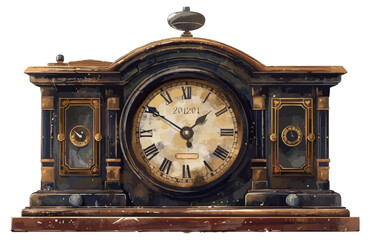 An isolated vector of a vintage clock.