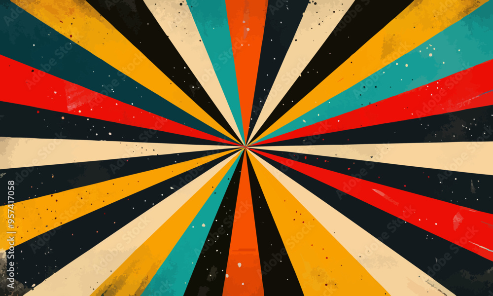 Poster a geometric vector of a starburst pattern.