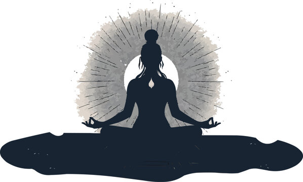recommend clip art: A silhouette vector of a person meditating.