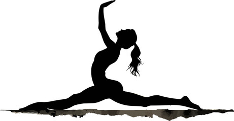 Fototapeta premium A silhouette vector of a person doing yoga.