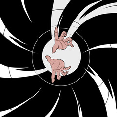 Anime man hands running, great special effect.