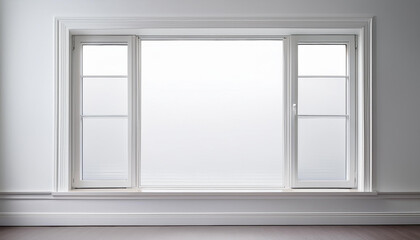 Obraz premium White Window Frame in a White Wall